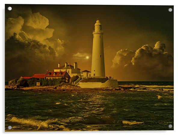 St Marys Lighthouse Acrylic by Richie Fairlamb