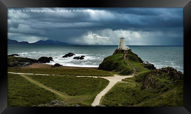 Storm over the Rivals from Llanddwyn island, Angle Framed Print by K7 Photography