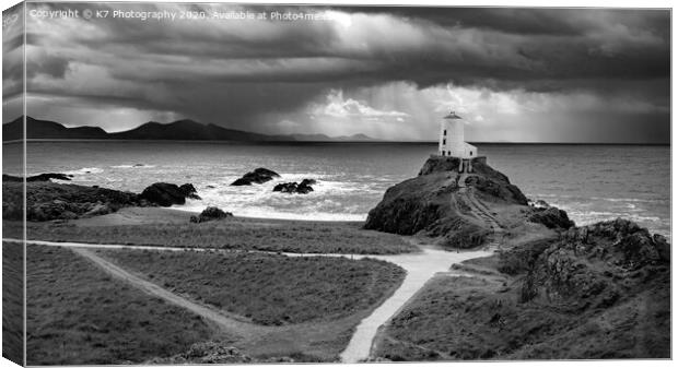 Storm over the Rivals from Llanddwyn island, Angle Canvas Print by K7 Photography