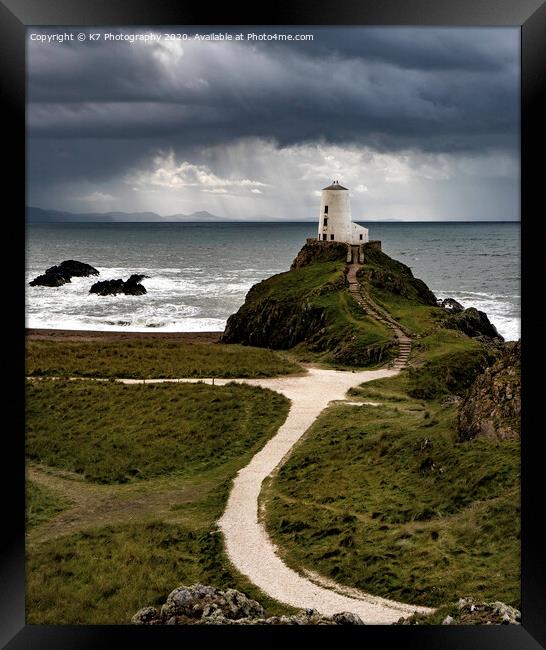 Llanddwyn Lighthouse, Anglesey Framed Print by K7 Photography