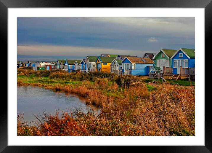 Beach huts Hengistbury Head Bournemouth Dorset Framed Mounted Print by Andy Evans Photos