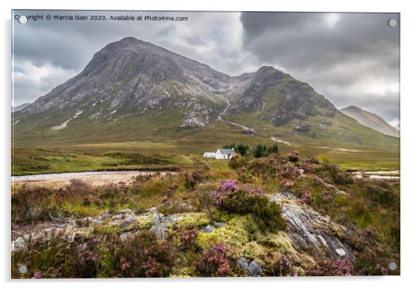 Lagangarbh Hut, Glencoe Acrylic by Marcia Reay