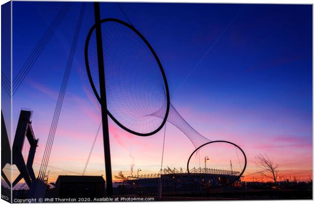 Sunrise behind the tees Valley Giant, Temenos Canvas Print by Phill Thornton