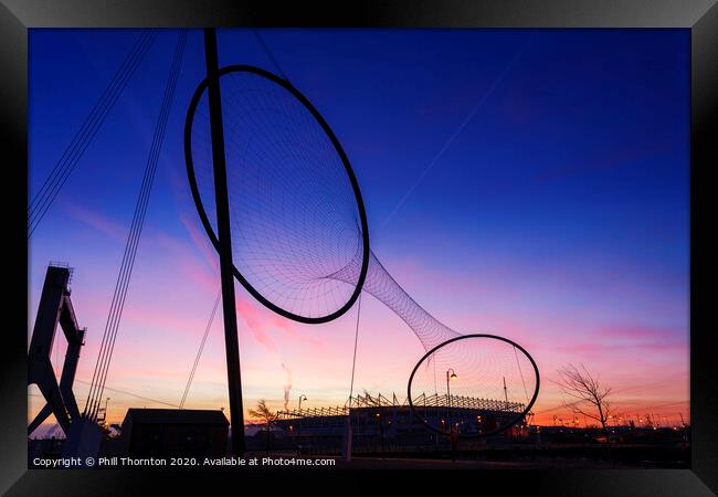 Sunrise behind the tees Valley Giant, Temenos Framed Print by Phill Thornton
