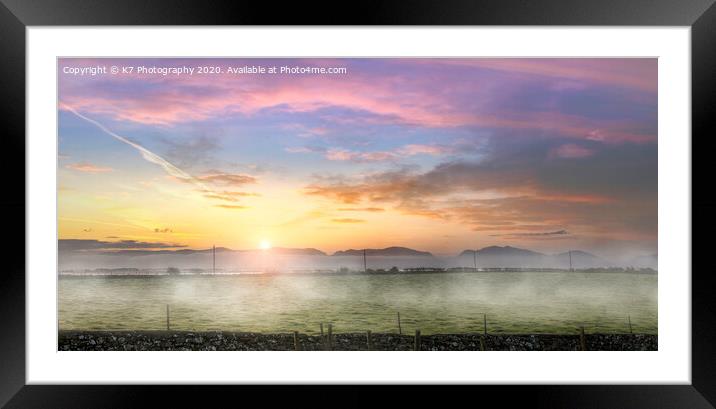 Sunrise over the Mountains of Snowdonia Framed Mounted Print by K7 Photography