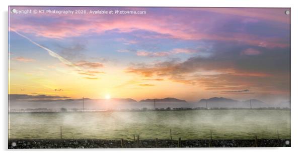 Sunrise over the Mountains of Snowdonia Acrylic by K7 Photography