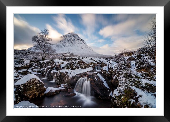 Etive Mor Waterfall Framed Mounted Print by Mark Pritchard