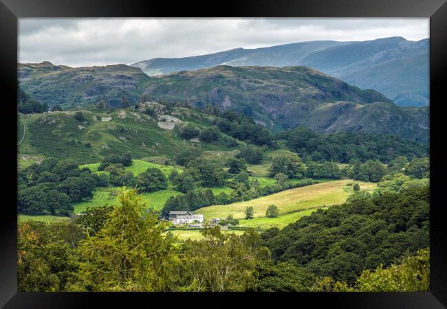 Lake District Landscape from Hodge Close Quarry Framed Print by Nick Jenkins