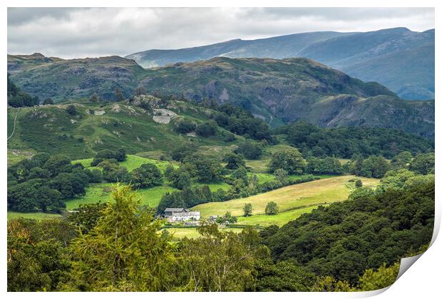 Lake District Landscape from Hodge Close Quarry Print by Nick Jenkins