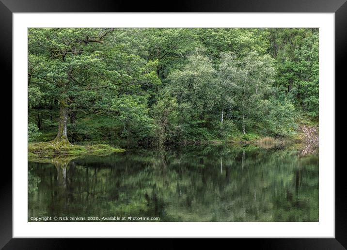 Yew Tree Tarn Reflections Lake District Framed Mounted Print by Nick Jenkins
