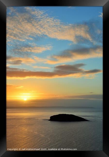 Sunrise & Clouds Over Looe Bay. Framed Print by Neil Mottershead