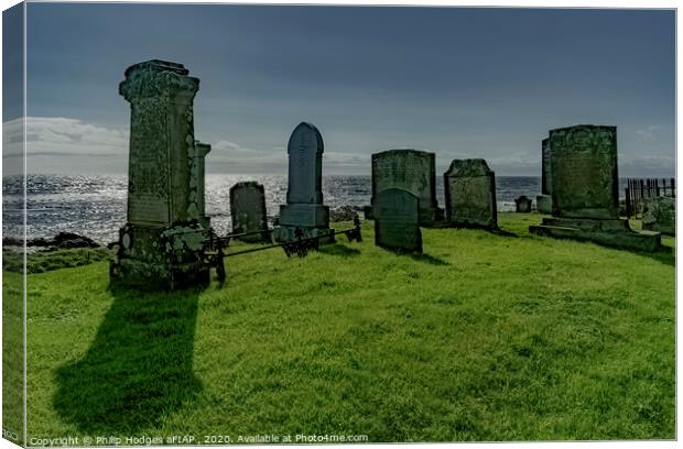 Graveyard near the Caves of Keil Canvas Print by Philip Hodges aFIAP ,