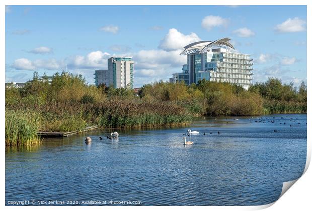Cardiff Bay Wetlands Centre South Wales Print by Nick Jenkins