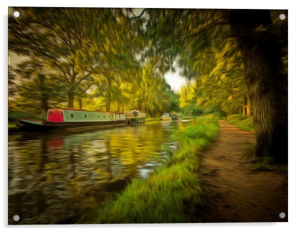 The Wey Navigation Acrylic by Clive Eariss