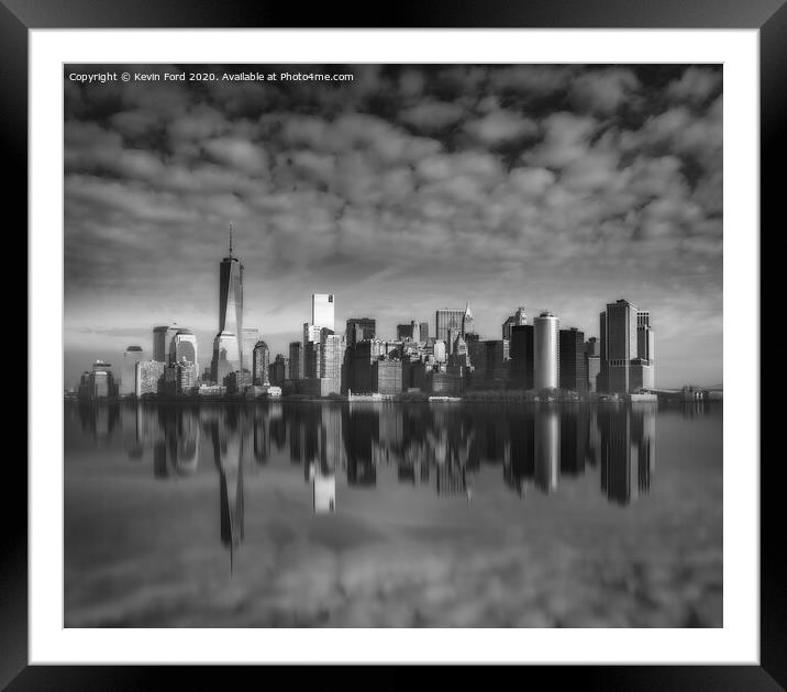Lower Manhattan Skyline Framed Mounted Print by Kevin Ford