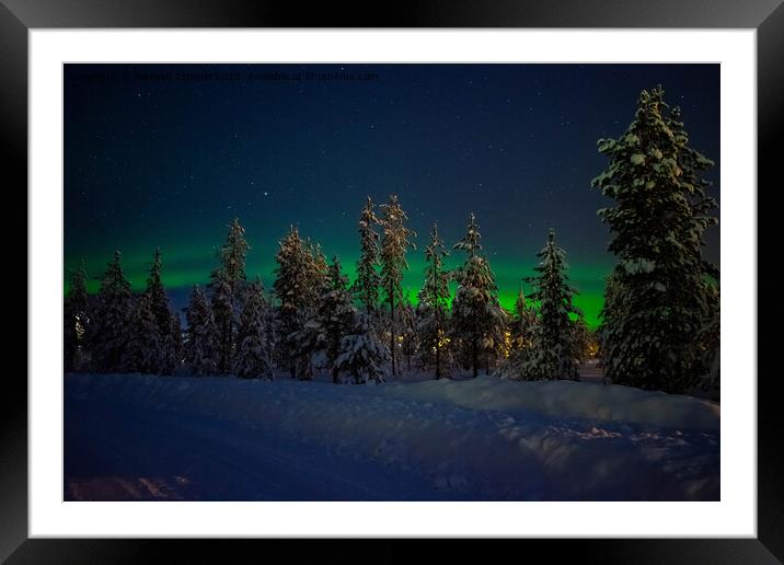 Northern Lights Framed Mounted Print by Hannah Temple