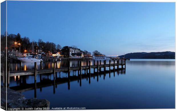Lake Windermere at Dusk  Canvas Print by Judith Oatley