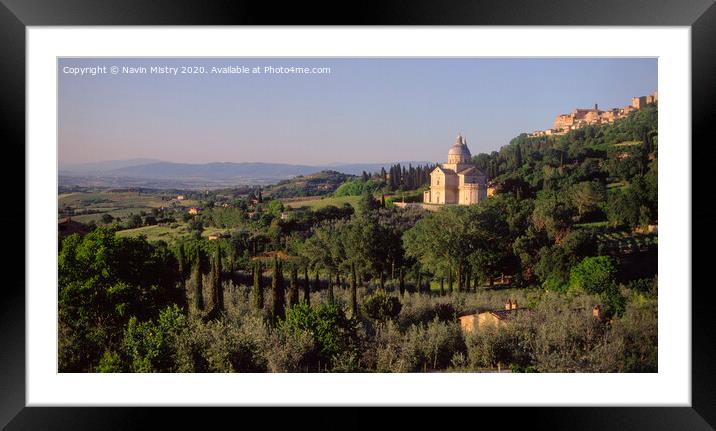 Church of San Bagio, Montepulchinao, Italy Framed Mounted Print by Navin Mistry