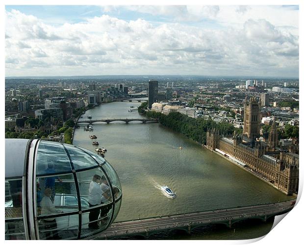 A London Eye's View Print by Sarah Couzens