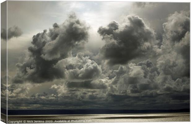 Menacing Clouds over the Bristol Channel Canvas Print by Nick Jenkins