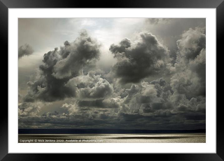 Menacing Clouds over the Bristol Channel Framed Mounted Print by Nick Jenkins