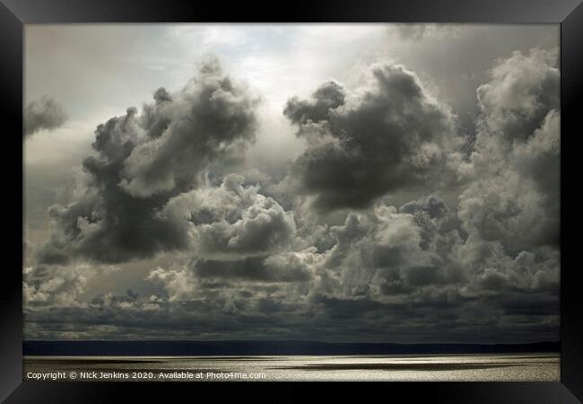 Menacing Clouds over the Bristol Channel Framed Print by Nick Jenkins