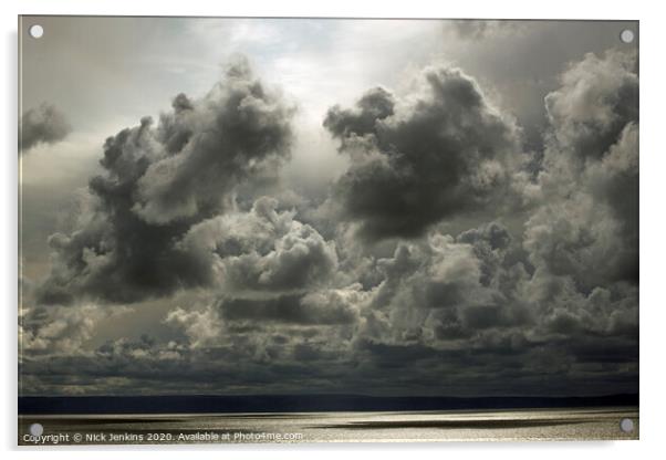 Menacing Clouds over the Bristol Channel Acrylic by Nick Jenkins
