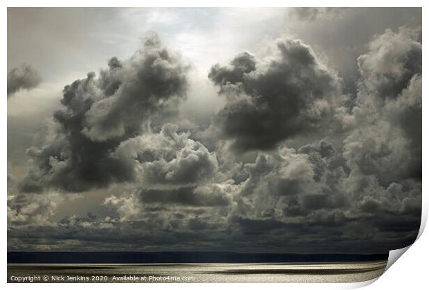 Menacing Clouds over the Bristol Channel Print by Nick Jenkins