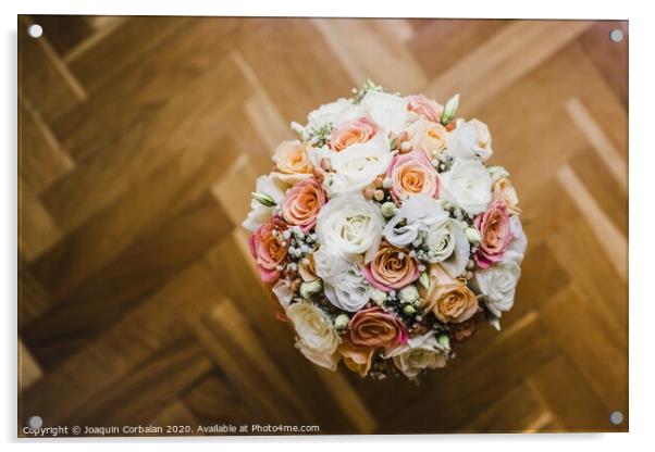 Colorful isolated bridal bouquet for a wedding Acrylic by Joaquin Corbalan