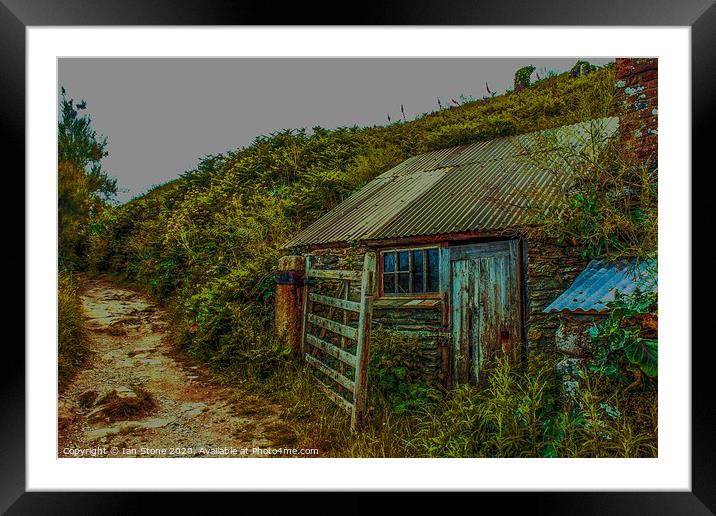 Nostalgic Fishing Hut in Cornwall Framed Mounted Print by Ian Stone