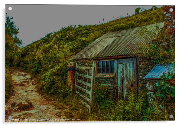 Nostalgic Fishing Hut in Cornwall Acrylic by Ian Stone