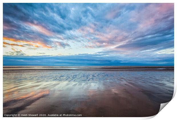 Rhyl Beach Sunset Print by Heidi Stewart