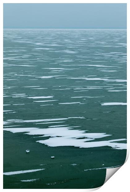 Winter lake Print by Arpad Radoczy