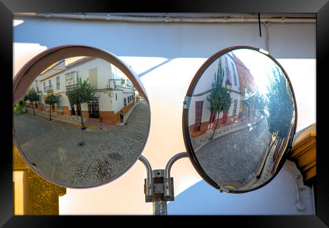 A street (traffic) mirror in Paradas, Seville Framed Print by Jose Manuel Espigares Garc