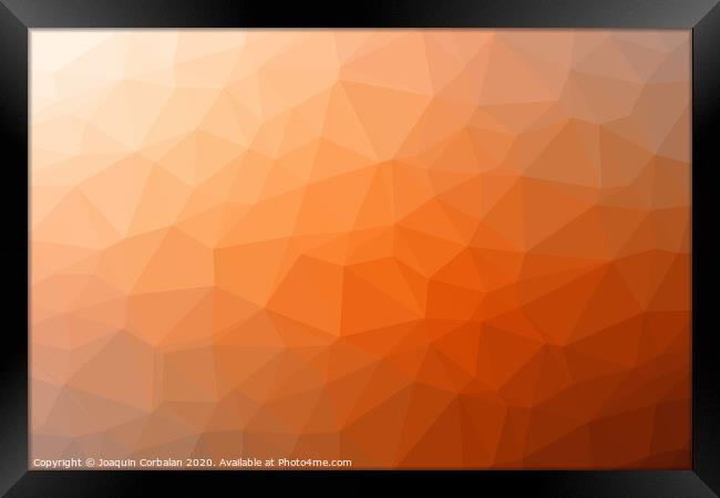 Gradient background with mosaic shape of triangular and square cells of various colors ideal for modern technology backgrounds. Framed Print by Joaquin Corbalan