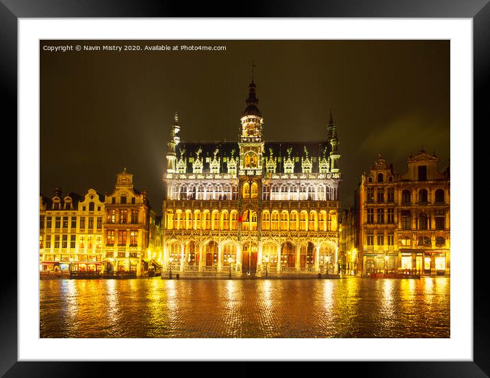 Grand Place Belgium Framed Mounted Print by Navin Mistry