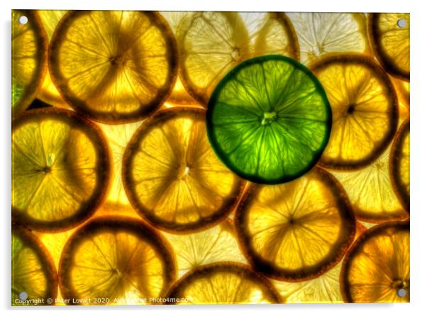 Lemons and Lime Acrylic by Peter Lovatt  LRPS