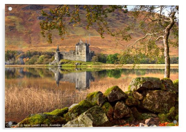 Kilchurn Castle and Loch Awe Reflections Acrylic by Peter Lovatt  LRPS