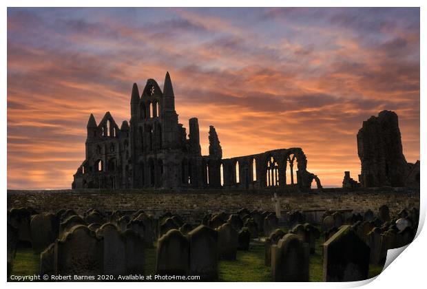 Spooky Abbey at Dawn Print by Lrd Robert Barnes