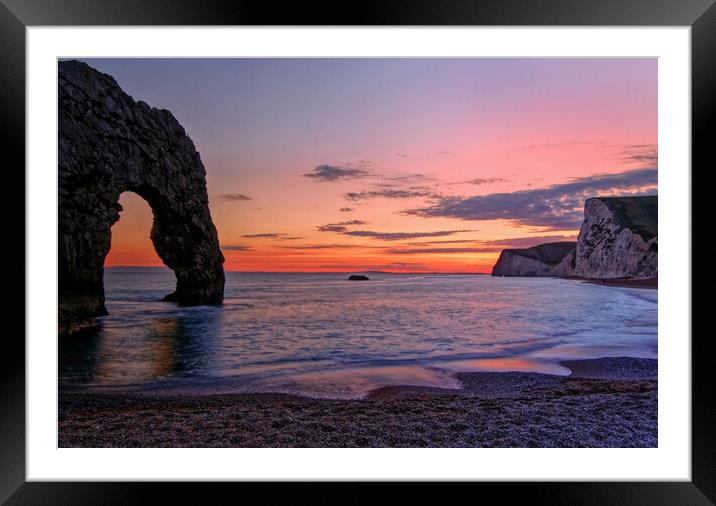 Beside the arch Durdle Door Framed Mounted Print by austin APPLEBY
