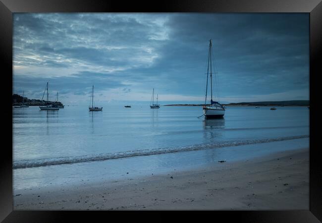 Yachts moored at Instow Framed Print by Tony Twyman