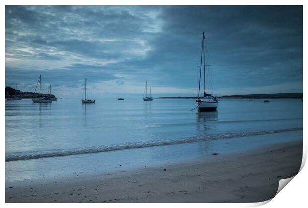 Yachts moored at Instow Print by Tony Twyman