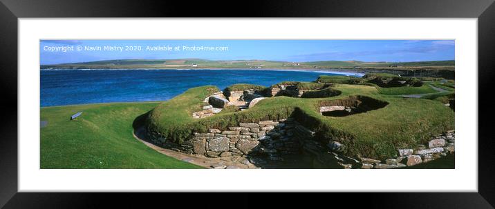 Skara Brae and Skail Bay, Orkney Islands, Scotland Framed Mounted Print by Navin Mistry