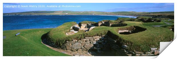 Skara Brae and Skail Bay, Orkney Islands, Scotland Print by Navin Mistry