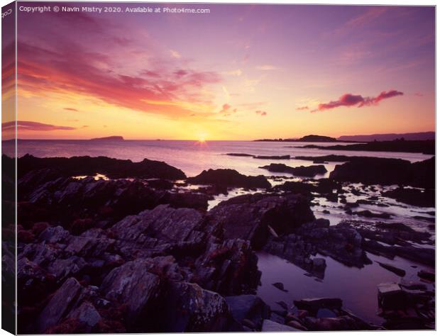 Sunset on Seil Island, Scotland Canvas Print by Navin Mistry