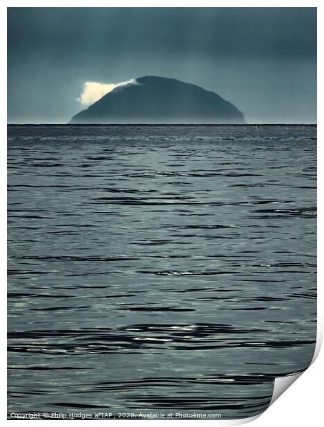 Ailsa Craig in the Early Morning Print by Philip Hodges aFIAP ,