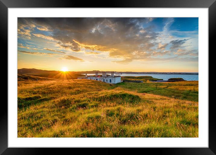 The old coastguard cottages at Arnish Point  Framed Mounted Print by Helen Hotson