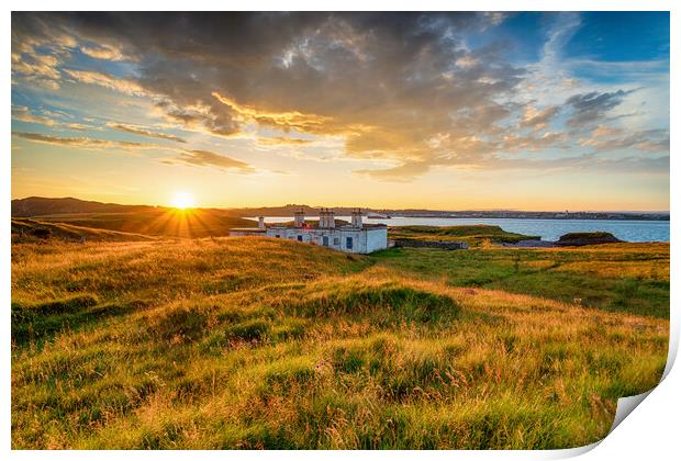 The old coastguard cottages at Arnish Point  Print by Helen Hotson