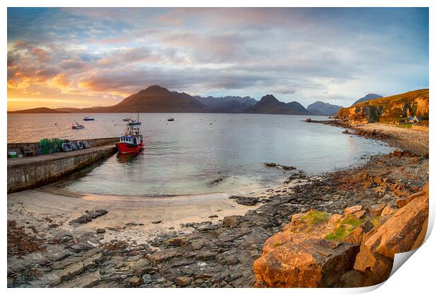 Dramatic skies over Elgol  Print by Helen Hotson