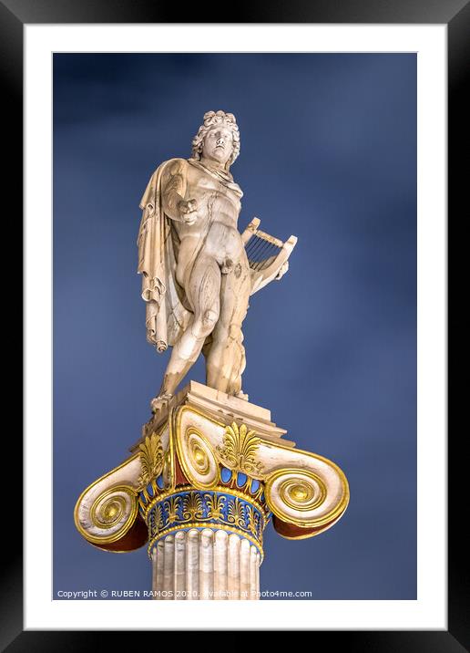 The Apollo statue placed at the Athens Academy, Gr Framed Mounted Print by RUBEN RAMOS